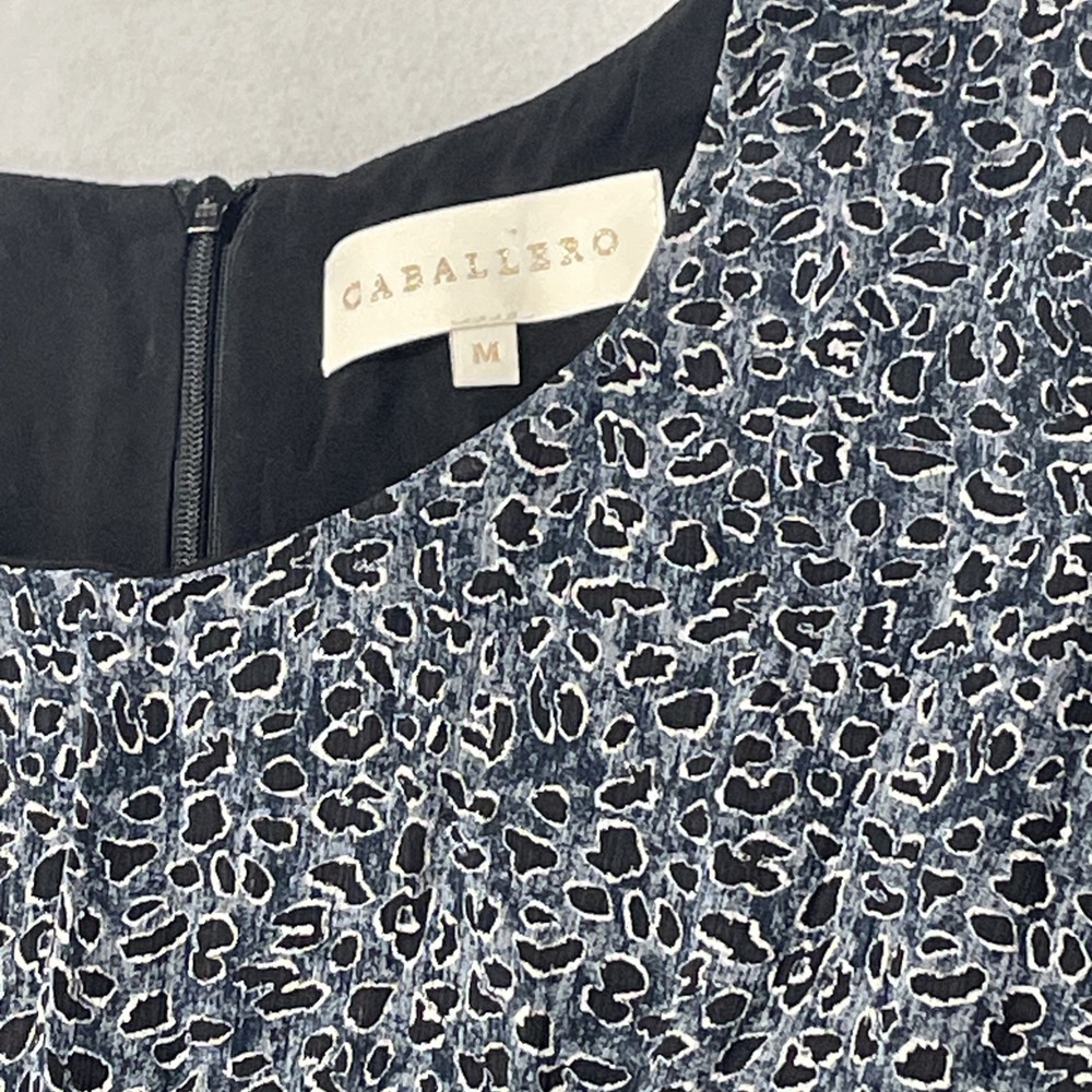 Caballero Collection Sheer Chiffon Leopard Print  Blue Gray Midi Dress Size M - Picture 5 of 9